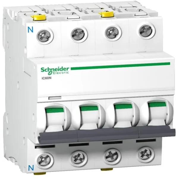 Schneider Electric Acti9 automaattisulake ic60n, 3p+n 32a c, kaksoisliittimellä, 72 mm