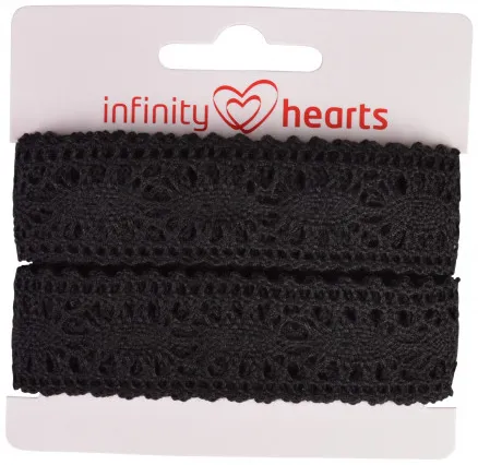 Infinity Hearts Pitsibändi Polyesteri 25mm 11 Musta - 5m