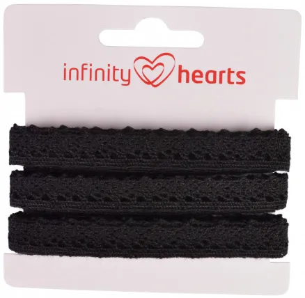 Infinity Hearts pitsinauha polyesteri 11mm 11 musta - 5m