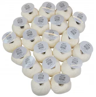 Drops Cotton Merino Lankapaketti Yksivärinen 01 Natural - 20 kpl - Drops Cotton Merino Lankapaketti Yksivärinen 01 Natural - 20 kpl