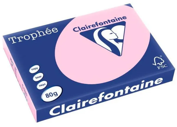 Q-connect Trophee kopiopaperi A3 80g pastellinvaaleanpunainen 500 arkkia