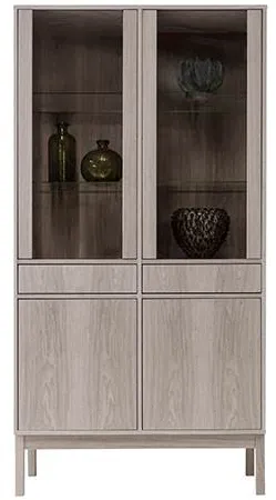 Klim Furniture N600 Vitriinikaappi - Mustaksi petsattu tammi